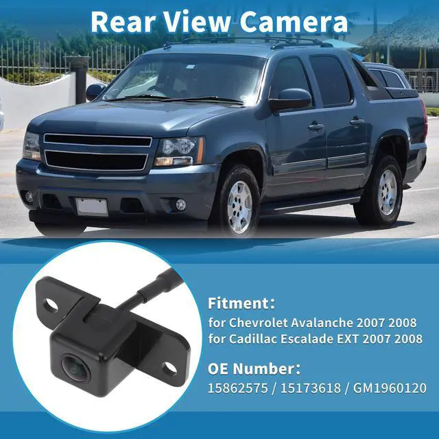 Alt view image 2 of 5 - INFINAUTO Rear View Camera for Chevrolet Avalanche for Cadillac Escalade EXT 2007 2008 Park Assist Backup Reverse Camera Replace No.15862575/15173618/GM1960120