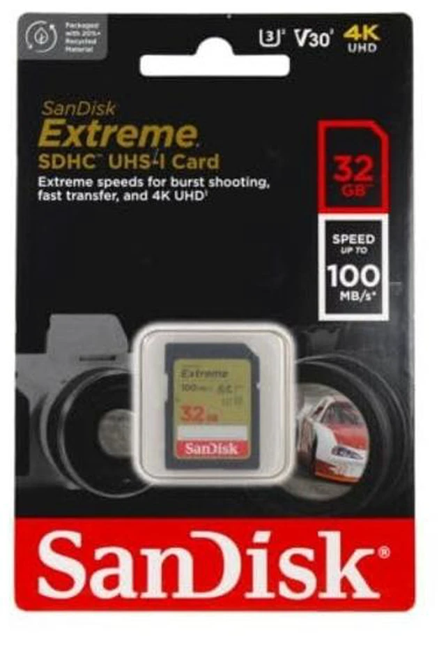 Alt view image 3 of 4 - Sandisk Extreme SD card 32 GB U3 100 mb/s