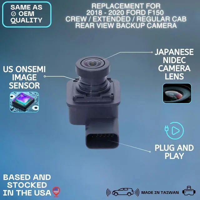 Alt view image 2 of 5 - Backup Camera Replaces for 2018 2019 2020 Ford F150 Crew/Extended/Regular CAB OE Part # JL3Z19G490C JL3T19G490BD