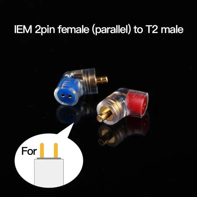 Alt view image 3 of 5 - Easy Dock Lab IPX T2 to IEM 2Pin 0.78mm Adapter for UE, Westone, Etymotic, 64 Audio, IEM Bluetooth Adapter, T2 Male to MMCX / 0.78mm 2Pin Female (T2 to 2 Pin Flat)