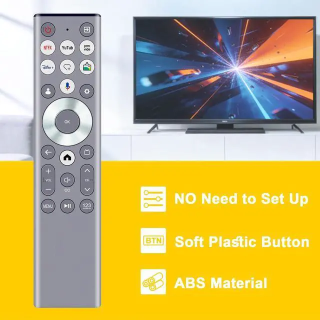 Alt view image 3 of 5 - ERF6G80H Voice Replaced Remote Control -ALLIMITY- Fit for Hisense Vision HDR Smart TV 2024 Model S7N Canvas Series TV ERF6G80H Remote Control ERF6G80H 55S7N