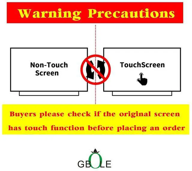 Alt view image 2 of 4 - GBOLE Screen for HP 14-FQ 14Z-FQ 14-FQ0060NR 14-FQ0080NR 14-FQ1003CL 14-FQ1025CL 14-FQ1035CL 14-FQ0032MS 14-FQ0038MS LCD Screen Display Replacement Panel 40 Pin 1366x768 HD (Touch Screen)