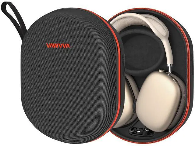 Main image of Charging Case for AirPods Max 1 & 2 - Travel Headphone Charger with Magnetic Connectors, Auto Sleep Mode, 5000mAh Battery (Black)