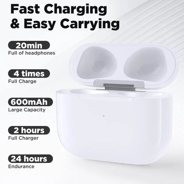 Alt view image 5 of 5 - Air Pod 3 Charging Case Only Compatible with Airpod 3, Wireless Airpod Case Replacement 3rd Gen with Sync Button, Lightning Port, 600 mAh Battery, No Earbuds