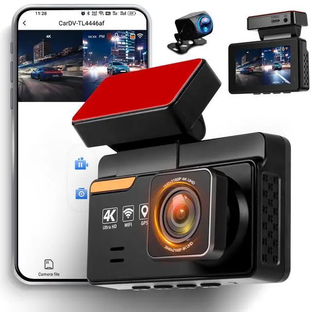 Main image of 4K Dash Cam Front and Rear Dash Camera for Cars with WiFi GPS App Control ADAS Dashcam,3 inch IPS Screen Dash Cam with G-Sensor,Loop Recording,Night Vision Dashboard Camera