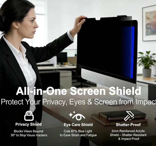 Alt view image 4 of 5 - GlanceGuard 24 Inch iMac Privacy Screen Protector, Hanging Acrylic M1 M3 M4