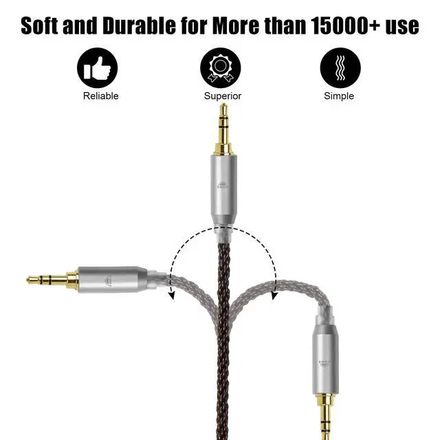 Alt view image 5 of 5 - okcsc ETYMOTIC T2 lPX 8 Core Upgarded OFC Audio Cable Pure Copper Alloy Earphone Cable for Westone Linum BAX T2 lPX Cable for ETYMOTIC EVO UE Live Am PRO X10-30 PRO X10-50 MACH 10-80 2.5MM 3.94FT