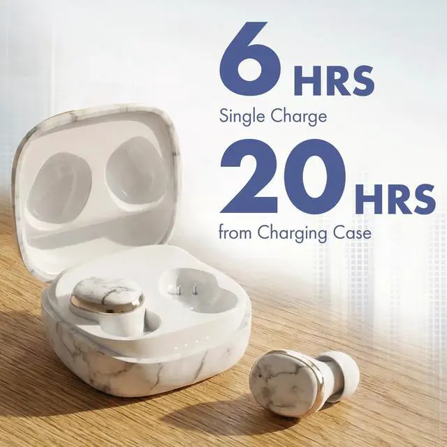 Alt view image 2 of 5 - Groovz Go Essential True Wireless Earbuds with Charging Case - Up to 26 Hrs Battery Life - Designed & Engineered in the USA - Sweat-Resistant Bluetooth Earbuds with Built-in Microphone - White