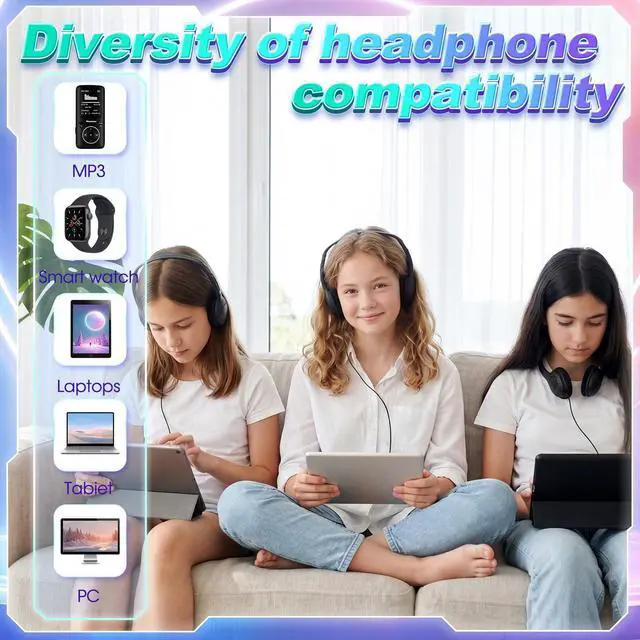 Alt view image 5 of 5 - Hoteam 100 Pack Headphones for Classroom Bulk Students Adjustable Headphones Wired Pack Black Over the Head Earphones with 3.5 mm Plug for School Library Museums Charity Donate(Black,Novelty)