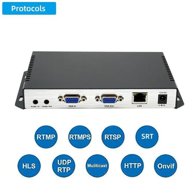 Alt view image 4 of 5 - ORIVISION H.265 H.264 MJPEG 1080P@60 VGA Video Encoder HD Video Audio Encoder with VGA Loopout Support HTTP, UTP, RTSP, RTMP, RTMPS, SRT, RTP, GB28181