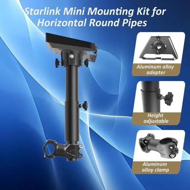 Alt view image 5 of 5 - Starlink Gen 3 RV Ladder Mount - RV, Camper, Yacht, Pole, Railing Clamp for Roof/Rack (0.8-1.1" Dia)