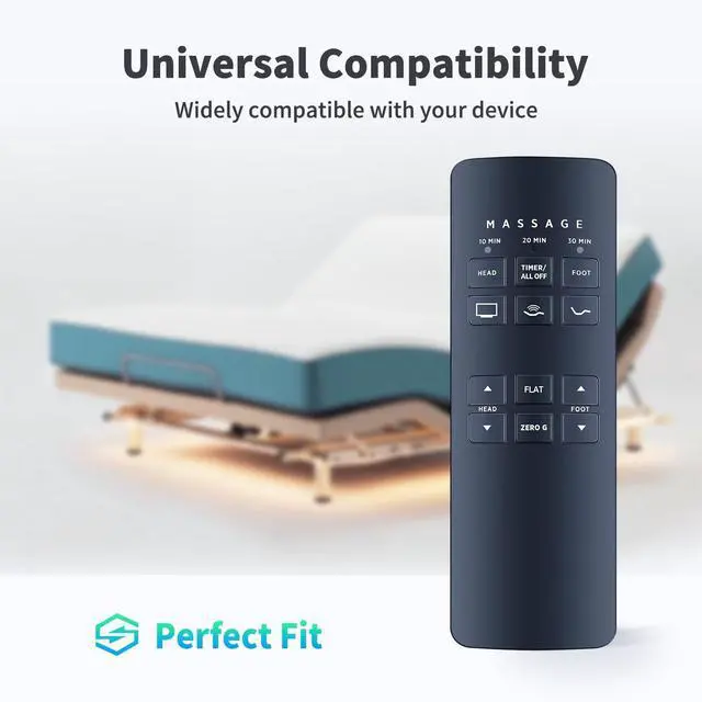 Alt view image 4 of 5 - Snrigw Replacement Remote Control for Serta Motion Plus, Tempur-Pedic & Bliss Compatible with Ergomotion Massage System Pure Latex 75261/RF258B