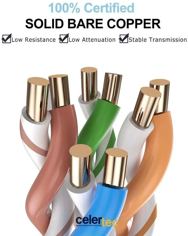Alt view image 3 of 5 - celertec CAT6 Shielded Cable, 1000ft, FTP (Overall Foil Shield), 23AWG Solid Bare Copper, 550MHz, ETL Listed &CMR Riser Rated, Indoor, Bulk Ethernet Cable, White