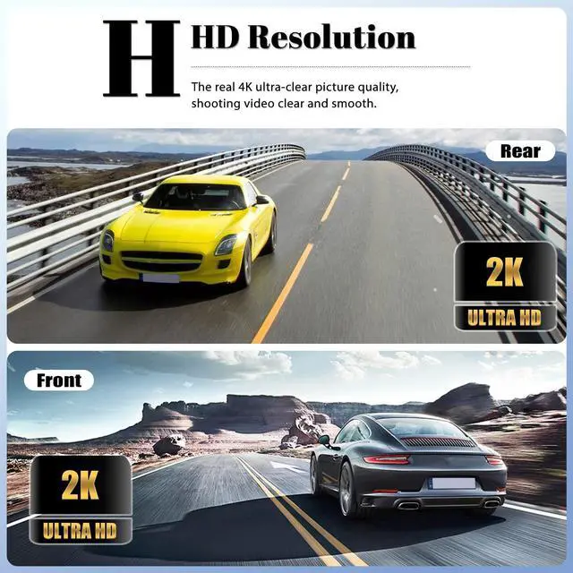 Alt view image 5 of 5 - 4 Channel Dash Cam 360 View 5G WiFi & GPS APP Control,2K Dash Cam Car Camera Front and Rear Inside Left Right,3 Dashcams with G-Sensor Night Vision, Loop Recording,24H Parking Mode