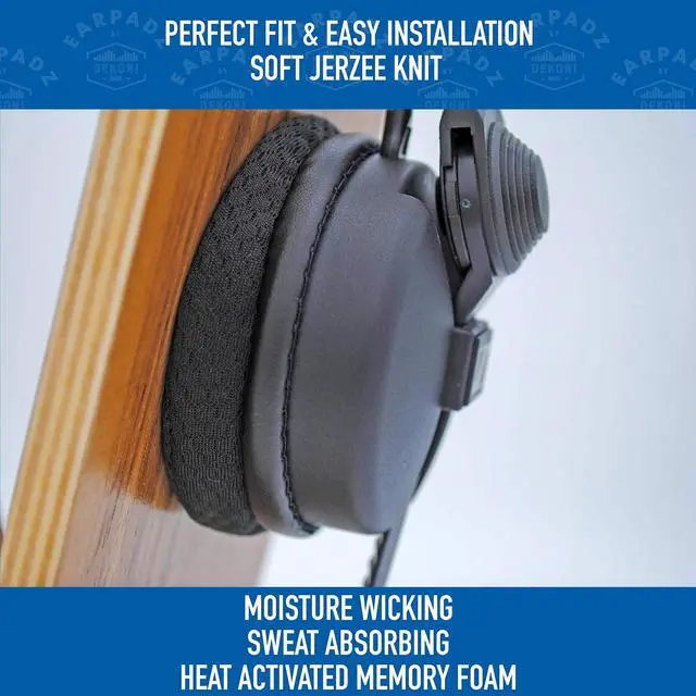 Alt view image 3 of 5 - Earpadz Replacement for Sennheiser HD25 Ear Pads, Jerzee Earpadz by Dekoni, Soft Knit Replacement Headphone Cushions, Heat Activated Memory Foam, Proper Fit, Comfort and Sound Isolation, 1 Pair