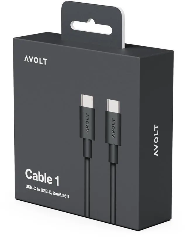 Alt view image 2 of 3 - Avolt USB-C to USB-C Cable (6.6 ft) Soft Silicone Fast Charging Cable for iPhone 15, MacBook, iPad & Android Tangle-Free, Durable Design (USB C to USB C, Stockholm Black)