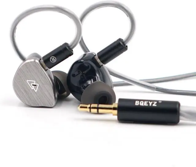 Main image of BQEYZ BQ10 0.5 inch (12 mm) Dynamic In-Ear Wired Earphones, In-Ear Monitor, Gaming Earphones, Microphone with Remote Control, 0.14 inches (3.5 mm), Smartphone Compatible, Silver (3.5mm without Mic)