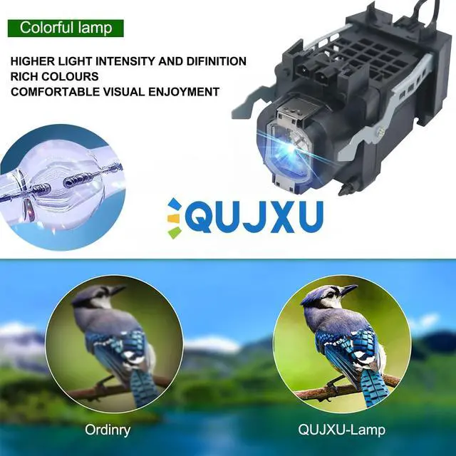 Alt view image 2 of 5 - QUJXU XL-2400 Lamp with Housing for Sonny KDF-E50A10, KDF-E42A10, KDF-50E2000, KDF-E50A11E, KDF-55E2000, KDF-46E2000, KDF-E50A12U, KDF-50E2010, KDF-42E2000, KDF-E42A11E, KF-E42A10, KF-E50A10 TV's