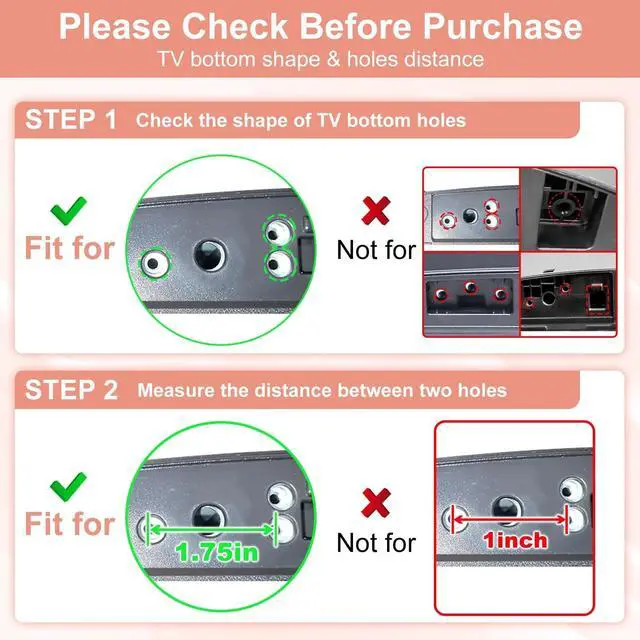 Alt view image 2 of 5 - Maozhren Metal Legs for LG TV Stand, for LG 70" TV 70UK6500 70UK6550 70UJ6570 70UJ657A 70UJ6520 70UM7370 70UM6970 70UM7170DUA 70UN6950 70UN6955 70UN7070 70UN7370 MAM643664 MAM643869 with Screws
