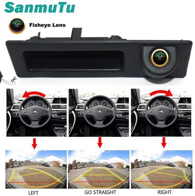 Alt view image 2 of 5 - Vehicle Backup Camera CCD with Dynamic Trajectory Moving Guide Parking Line for BMW 3 5 Series X1 3 4 5 F07 F10 F11 F25 F26 F30 F34 Car Rear View Reverse Parking Fisheye Lens Car Trunk Handle Camera