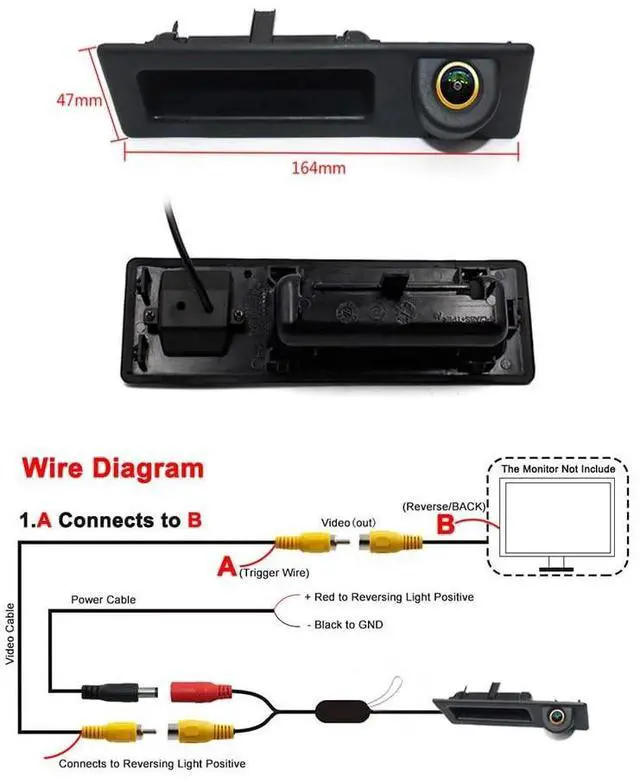 Alt view image 3 of 5 - Vehicle Backup Camera CCD with Dynamic Trajectory Moving Guide Parking Line for BMW 3 5 Series X1 3 4 5 F07 F10 F11 F25 F26 F30 F34 Car Rear View Reverse Parking Fisheye Lens Car Trunk Handle Camera