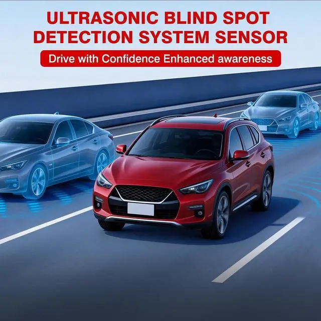 Alt view image 3 of 5 - Riloer Car Auto Vehicle Reverse Backup Radar System with 4 Parking Sensors, Lane Change Assist with LED Warning Lights & Buzzer, Universal Fit for 12V Cars SUVs(Black)