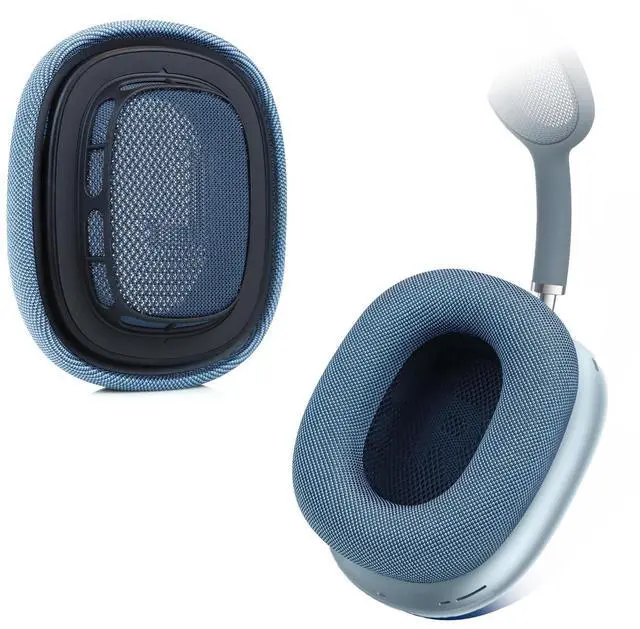 Alt view image 2 of 5 - SINOWO Upgraded Ear Cushions for Apple AirPods Max Headphones, Silica Gel Mesh Fabric Replacement Ear Pads Cover with Memory Foam and Magnet,Closer to The Original(Blue)