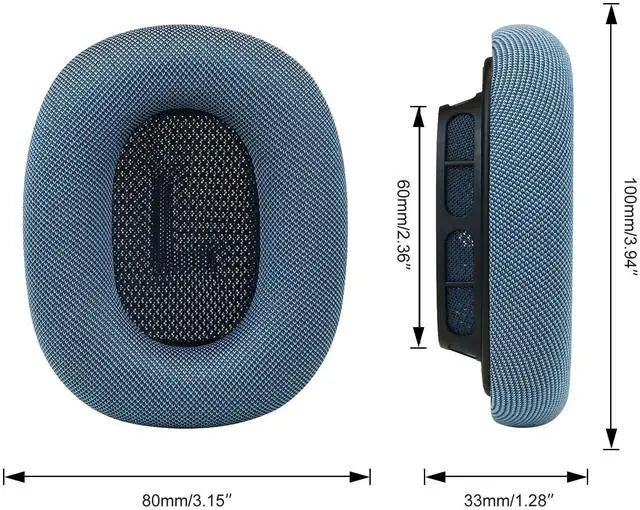 Alt view image 5 of 5 - SINOWO Upgraded Ear Cushions for Apple AirPods Max Headphones, Silica Gel Mesh Fabric Replacement Ear Pads Cover with Memory Foam and Magnet,Closer to The Original(Blue)