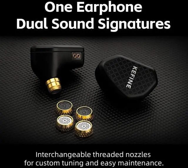 Alt view image 4 of 5 - Kefine Klean Hi-Fi in Ear Monitor, Wired Gaming Earbuds, 10mm DLC Diaphragm Dynamic Driver, Wired Earphones, Interchangeable Tuning Nozzles, HiFi IEM for Audiophile, Musician & Gaming(with Mic USB-C)