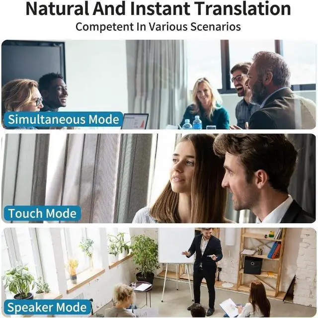 Alt view image 4 of 5 - Translation Earbuds Real Time, 4-in-1 Translating Earbuds 150 Language, Audifonos Traductores Ingles Espanol, Translator Earbuds Bluetooth 6.1 for Travel, Meeting & Learning - Classic White
