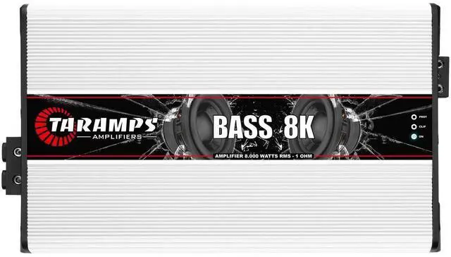 Main image of Taramps Bass 8k 1 Ohm Monoblock Amplifier 8000 Watts Rms 1 Channel Powerful Full Range Great for Sub/Bass RCA Input Subsonic Filter, Car Audio Class D