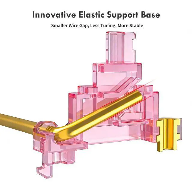 Alt view image 2 of 5 - DUROCK Stabilizer V3, Screw in Stabilizers with 2u 6.25u 7u Wires, PCB Mount Keyboard Stabilizers for Mechanical Keyboards (V3 Pink 100% Kit)
