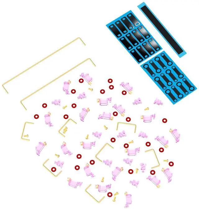 Alt view image 5 of 5 - DUROCK Stabilizer V3, Screw in Stabilizers with 2u 6.25u 7u Wires, PCB Mount Keyboard Stabilizers for Mechanical Keyboards (V3 Pink 100% Kit)