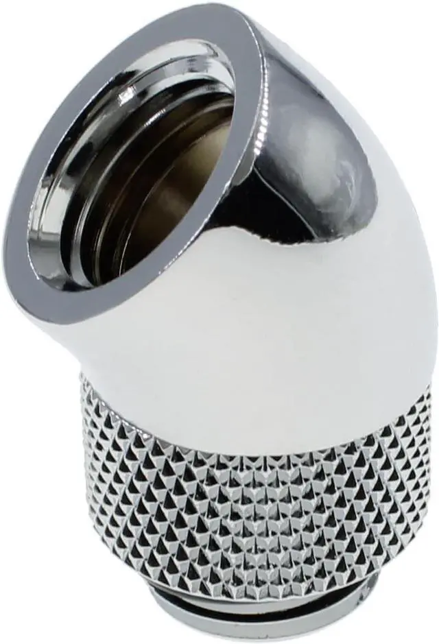 Alt view image 3 of 4 - dracaena.io 12 Pack G1/4" 45 Rotary 360 Swivel Fitting, Male to Female Extender Adapter for PC Water Cooling Loop, Computer Liquid Cooling Fittings, Silver