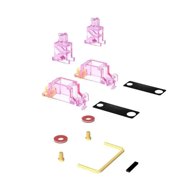 Alt view image 4 of 5 - DUROCK Stabilizer V3, Screw in Stabilizers with 2u 6.25u 7u Wires, PCB Mount Keyboard Stabilizers for Mechanical Keyboards (V3 Pink 100% Kit)