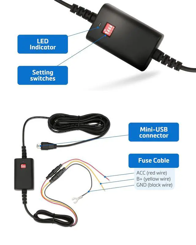 Alt view image 2 of 4 - MAGELLAN MiVue SmartBox IV Hardwire Kit for Dash Cams, 24/7 Parking Surveillance Cable with Low Voltage Protection, Compatible with Magellan MiVue DR Series