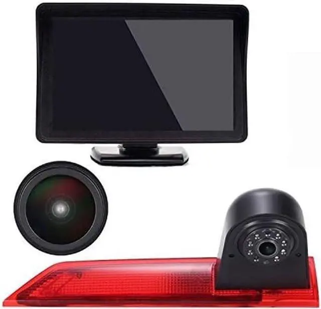 Main image of HD 1280x720pixel Third Brake Light Backup Reverse Camera+4.3 inch LCD Monitor,Car Parking Camera Replacement for Ford Transit Custom 2012-2016 Transporter Business MPV SUV Bus