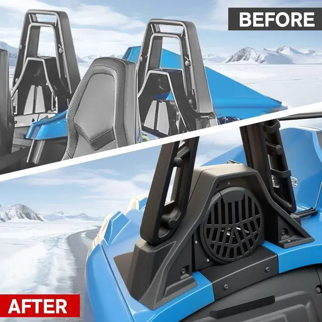 Alt view image 2 of 5 - LitMiRaCle Rear Speaker Enclosures for Polaris Slingshot 2015-2025, Behind Seat 6.5" Speaker Pods Panels for Polaris Slingshot S SL SLR R LE 2015-2025 Accessories(2PCS)