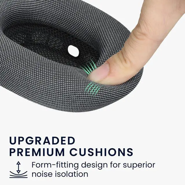 Alt view image 4 of 5 - kwmobile Ear Cushions for Apple AirPods Max/AirPods Max 2 Headphones - High Density Memory Foam - Premium Replacement Magnet Earpads Dark Grey