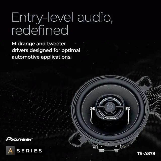 Alt view image 3 of 5 - Pioneer A-Series TS-A878 3.5 2-Way Speakers (Pair) 100W Max, Balanced Sound + Smooth Treble, Great Stock Replacement, Easy Installation