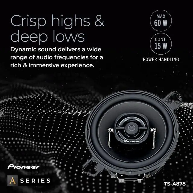 Alt view image 4 of 5 - Pioneer A-Series TS-A878 3.5 2-Way Speakers (Pair) 100W Max, Balanced Sound + Smooth Treble, Great Stock Replacement, Easy Installation