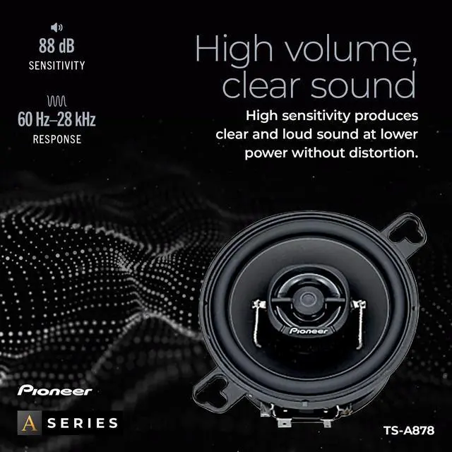 Alt view image 5 of 5 - Pioneer A-Series TS-A878 3.5 2-Way Speakers (Pair) 100W Max, Balanced Sound + Smooth Treble, Great Stock Replacement, Easy Installation
