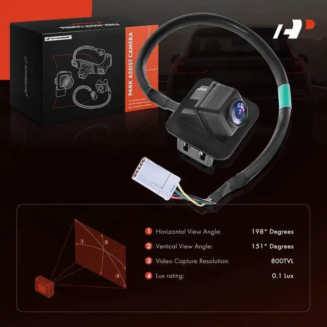 Alt view image 2 of 5 - A-Premium Park Assist Camera Rear View Backup Reverse Camera Compatible with Select GMC Models - 2017 2018 2019 Acadia with Surround View- Replace# GM1960150