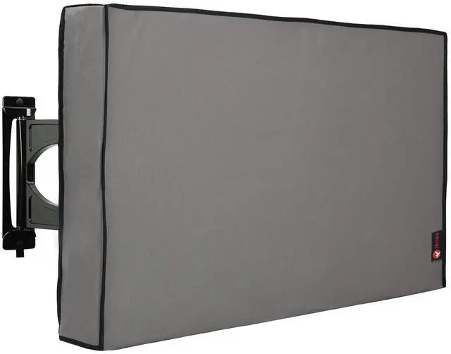 Main image of iBirdie Outdoor TV Cover 60 to 65 inch Weatherproof, Cover Size 58''L x 37''H, Waterproof for Outside Flat Screen 60 to 65 inch TV, Grey, 600D Thick Fabric Screen Protector with Bottom