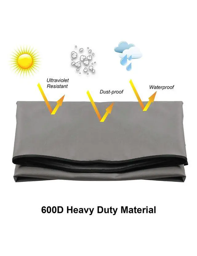 Alt view image 5 of 5 - iBirdie Outdoor TV Cover 60 to 65 inch Weatherproof, Cover Size 58''L x 37''H, Waterproof for Outside Flat Screen 60 to 65 inch TV, Grey, 600D Thick Fabric Screen Protector with Bottom