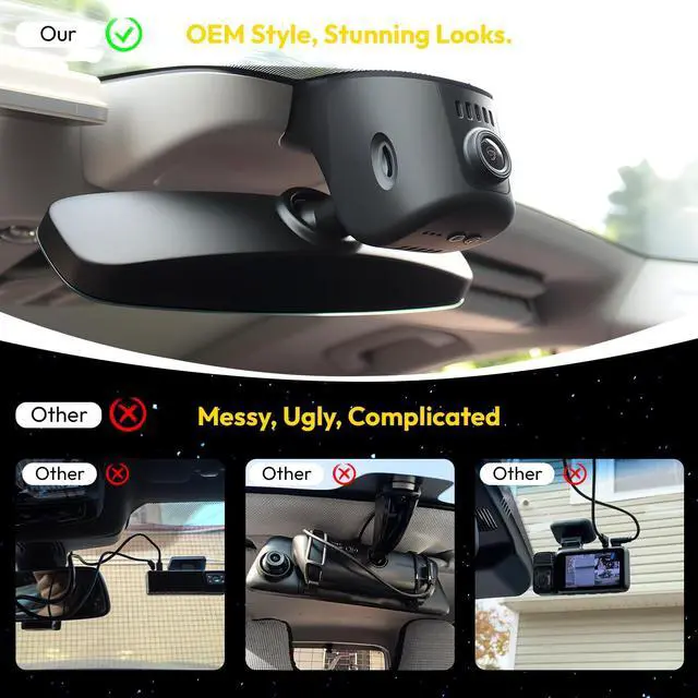 Alt view image 4 of 5 - GATGIT Front 4K Dash Cam Custom fit for Porsche Cayenne(E3) 2019-2026, 911(992) 2020-2024, Panamera(971) 2017-2026, Taycan 2020-2026(Model A),Integrated Camera,OEM,2160P HDR,Parking Mode,5.8G WiFi