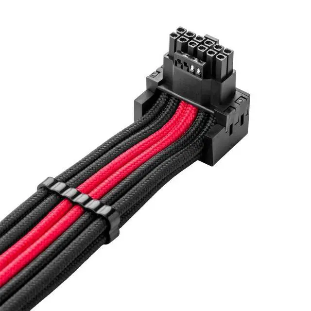Alt view image 2 of 4 - CableMod RT-Series Pro ModFlex Sleeved 12V-2x6 12VHPWR 90 StealthSense PCIe Cable for ASUS/Seasonic/Phanteks (Variant A, Black + Red)