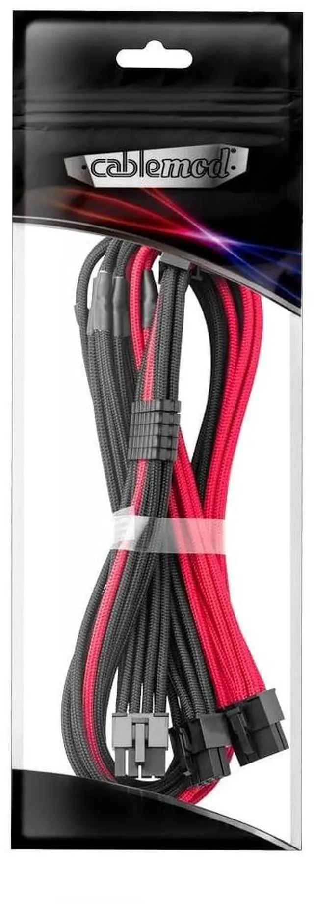 Alt view image 4 of 4 - CableMod RT-Series Pro ModFlex Sleeved 12V-2x6 12VHPWR 90 StealthSense PCIe Cable for ASUS/Seasonic/Phanteks (Variant A, Black + Red)