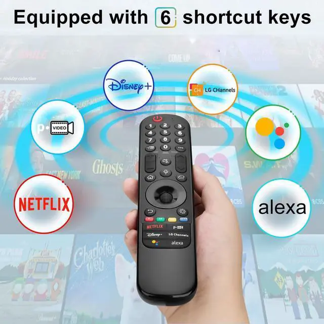 Alt view image 3 of 5 - Voice Remote Replacement for LG Smart TV, for Magic Remote MR22GN with Pointer and Voice Function,for LG 2022 OLED QNED NanoCell UHD 4K 8K Smart TV