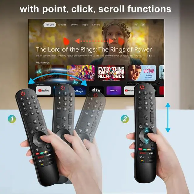 Alt view image 5 of 5 - Voice Remote Replacement for LG Smart TV, for Magic Remote MR22GN with Pointer and Voice Function,for LG 2022 OLED QNED NanoCell UHD 4K 8K Smart TV